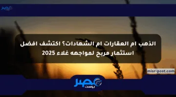 الذهب أم العقارات أم الشهادات؟ اكتشف أفضل استثمار مربح لمواجهة غلاء 2025